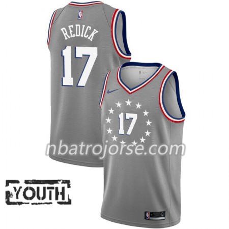 Barn Philadelphia 76ers Tröja J.J. Redick 17 2018-19 Nike City Edition Grå Swingman